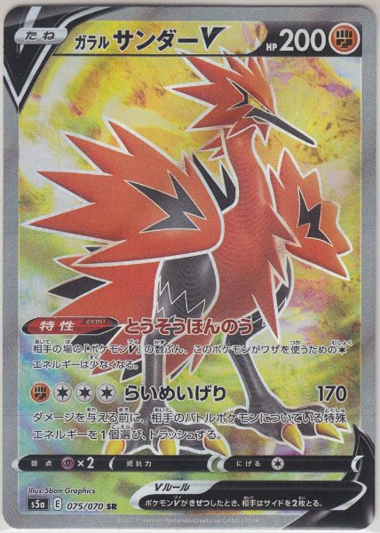 Photo1: Galarian Zapdos V 075/070 S5a (1)