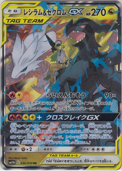 Photo1: Reshiram & Zekrom GX 036/049 SM11b (1)