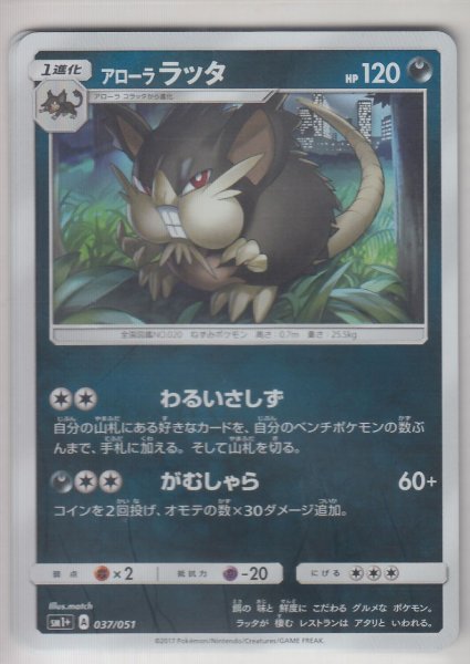 Photo1: Alolan Raticate 037/051 SM1+ (1)