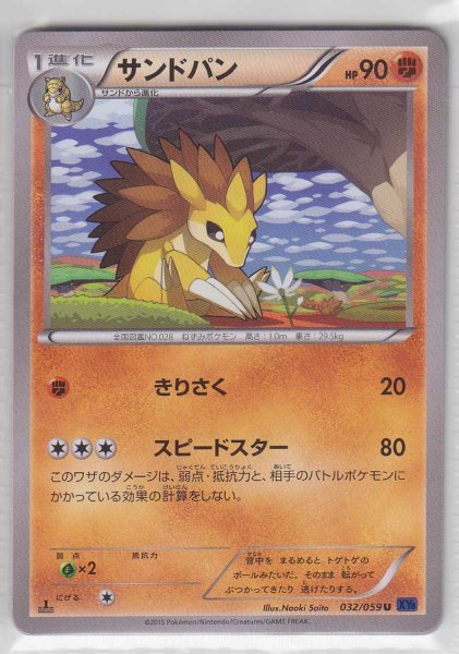 Photo1: Sandslash 032/059 XY8 1st   (1)